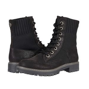 Blowfish Malibu Reilly Black Knit Combat Boots